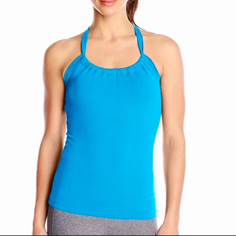PRANA Quinn Chakara Teal Blue Yoga Top Size Small